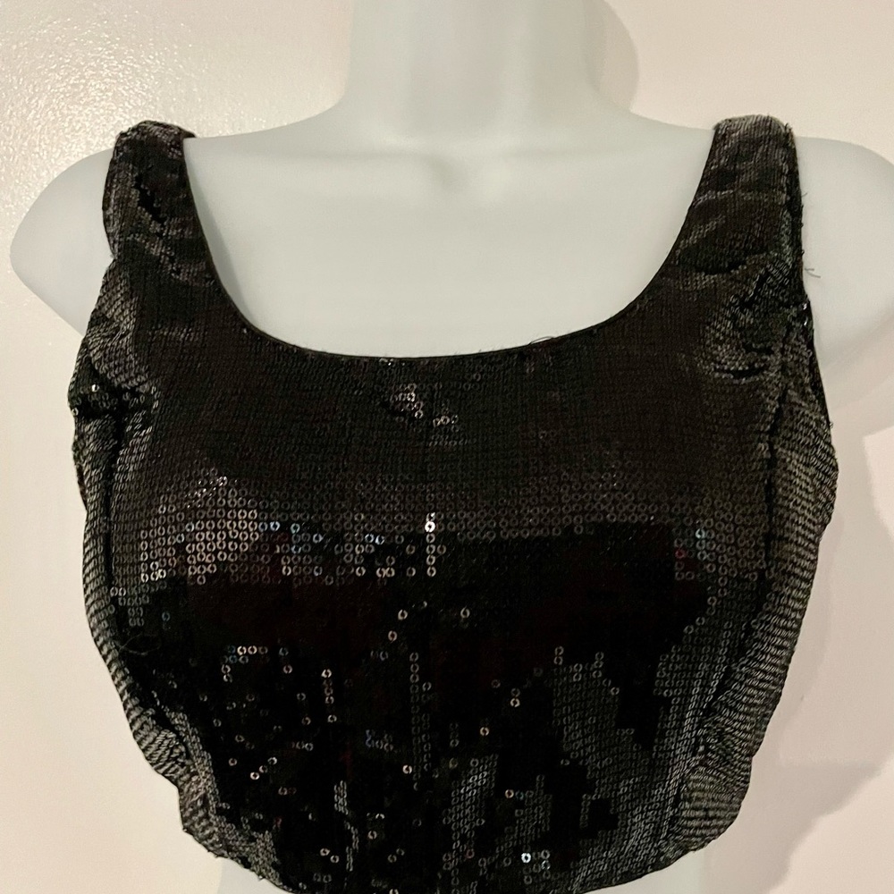 Saree lehnga black sequence blouse NWOT